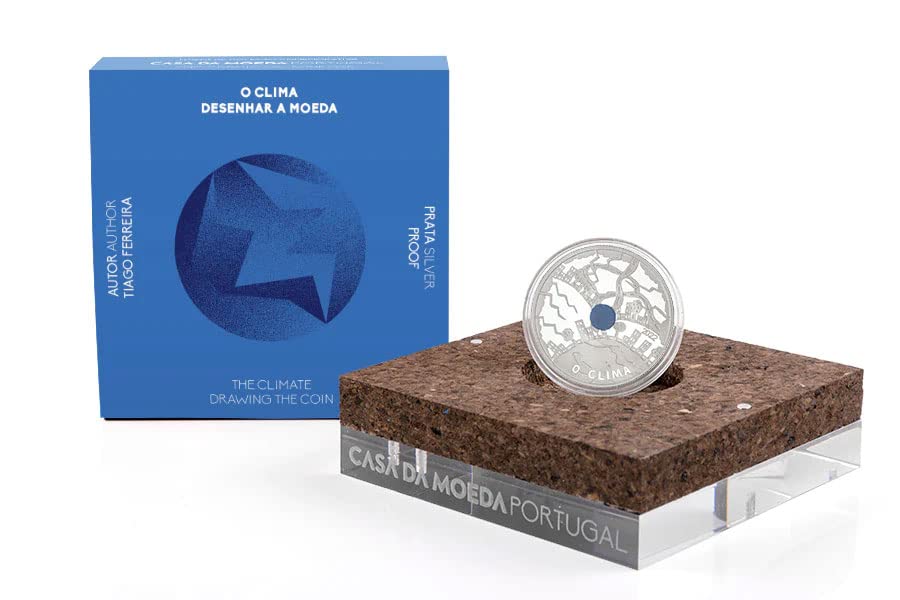 2022 de Clima Powercoin Blue Weather Silver Coin 5 € Euro Portugal 2022 dokaz