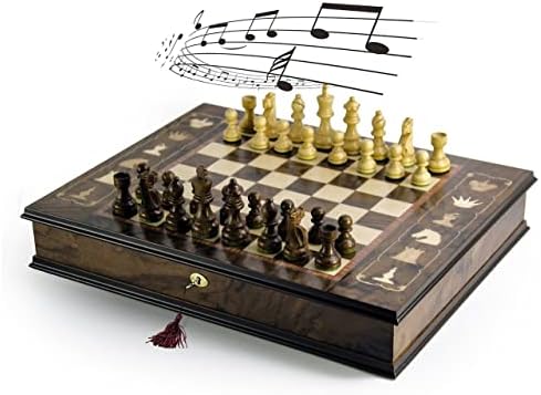 Ručno izrađeni talijanski 30 Napomena Glazbena tableta šahovska ploča u završetku oraha - Bog blagoslovi Ameriku