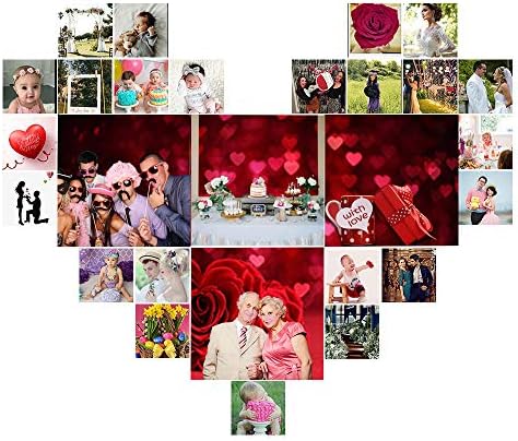 Ružičaste cvjetne Svjetlucave šljokice bokeh pozadine za Valentinovo 7.55 Stopa vinilni crveni natpis ljubavnog srca za svadbenu zabavu