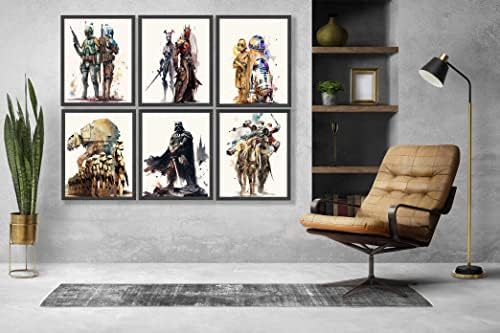 Star Wars Poster Akvarelni otisci set od 8 8x10 inča - Dekor Ratova zvijezda - kupaonica, Dekor za dnevnu sobu spavaće sobe, rođendanski