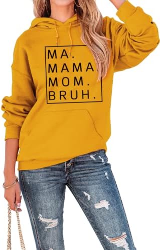Žene mama mama mama Bruh pulover hoodie, mama mama mama Bruh dukserica za žene