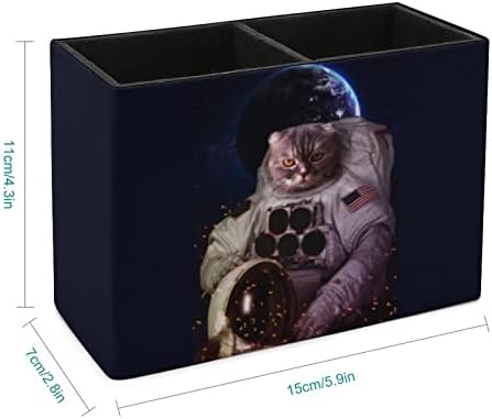 Mačka u svemiru umjetna kožna šalica za olovke držač za olovke šalica organizator stola poklopac stolni uredski spremnik kutija za