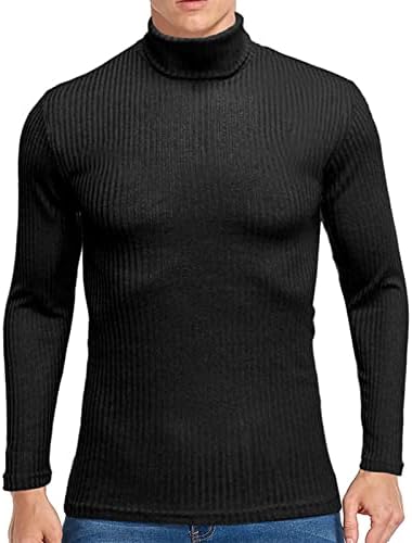 Muška imitacija dolčevite pulover s dugim rukavima osnovni dizajn opremljena majica bez rukava termalni jednobojni džemperi
