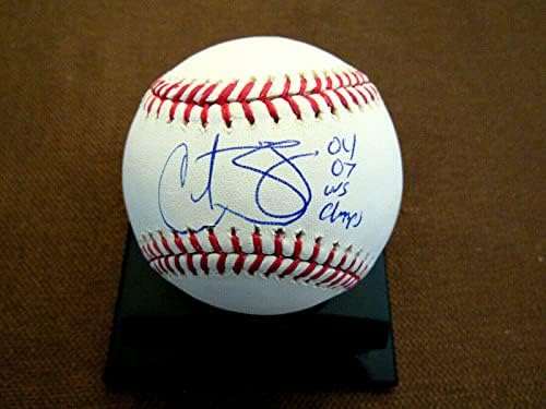 Curt Schilling 04 07 WS Champs Red Sox Phillies Potpisan auto OML bejzbol PSA/DNA - Autografirani bejzbol