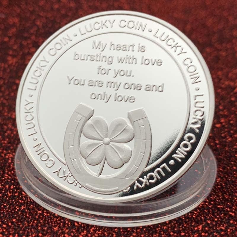 Ruska ljubav u obliku srca u obliku srebra naplaćenih kovanica kolekcionarnih kovanica utisnute sretne kovanice medalje