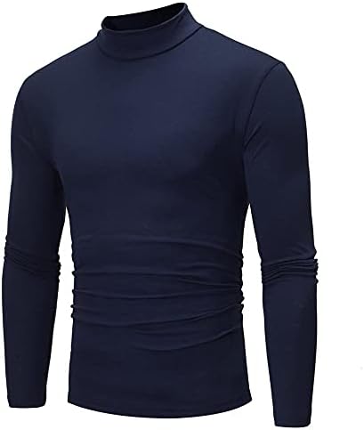 Muška zimska toplinska mock kornjača pulover casual mekanih udobnih majica s dugim rukavima osnovne dizajnirane baselayers vrhove