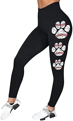 Gamaše s printom za Bejzbol za žene, tajice za jogu visokog struka, Ultra mekane rastezljive udobne hlače za vježbanje za fitness