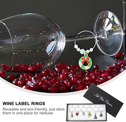 6pcs Božićni prstenovi za čaše za vino višekratni prstenovi za etikete pića Prepoznavač koktela za šampanjac pribor za zabavu Božićni