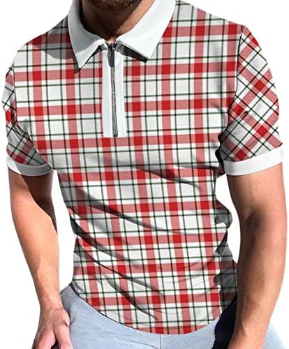Muške polo majice kvartal-zipper okretni ovratnik majice vrhovi casual kratki rukavi vitki fit basic golf pamučni bluza bluza