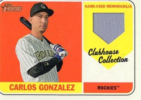 Carlos Gonzalez Player Worn Jersey Patch Baseball Card 2018 Topps Heritage Clubhouse kolekcija CCRCG - MLB igra korištena dresova
