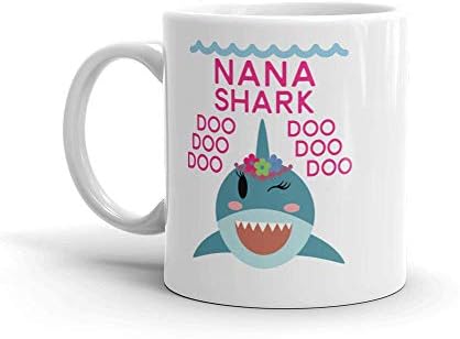 Shark Nana keramička šalica /šalica za kavu-rođendan, Majčin dan, Božić za mamu, mamu baku