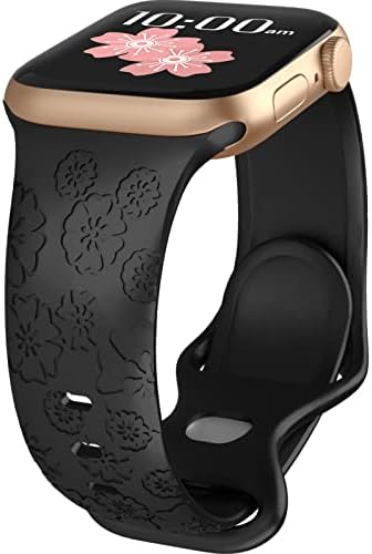 Arsfit 3 pakiranje je urezanih opsega kompatibilne za Apple Watch Band 38 mm 40 mm 41 mm serija 8,3d ugravirani cvijet kompatibilan