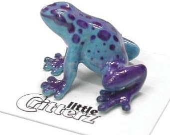 Little Critterz Frog - Blue Dart žaba Sapphire - Dekoracijski dekor kuće minijaturna porculanska figurica