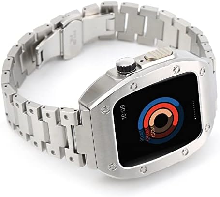 Gartoo trake od nehrđajućeg čelika Metalni okvir za Apple Watch 6/5/4/SE Apple Mod Watch 44 mm, luksuzni remen za zamjenu od nehrđajućeg