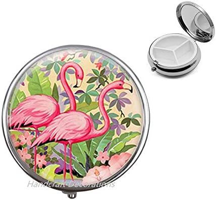 Ružičasti flamingo kutija za tablete tropska ptica nakit priroda umjetnost kutija za tablete, kutija za tablete ptica kutija za tablete