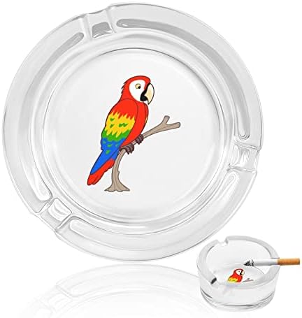Crtani papagaj staklene pepeljare za cigarete okruglih ladica za pepeo za kućni ured i restorane