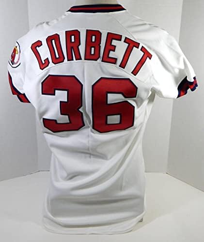 1990. California Angels Sherman Corbett 36 Igra je koristio bijeli Jersey 44 DP22350 - Igra korištena MLB dresova