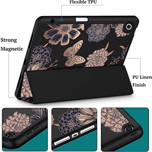 Teryeefi Slučaj za iPad 9. / 8. / 7. generacija 10,2 inča s držačem olovke 3D ispis meki TPU zaštitni stand stražnji poklopac s automatskim