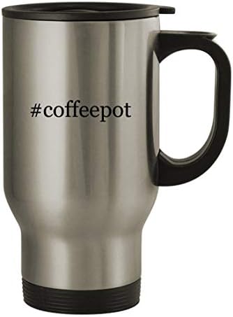 Knick Knack pokloni Coffeepot - Putnička šalica od nehrđajućeg čelika od 14oz, srebro