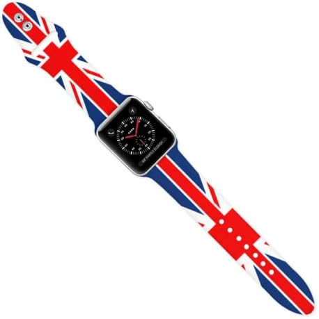 UK British Flag Originalni tiskani Apple Watch - Meki i izdržljivi silikone Apple Watch Band Jednostavno za instaliranje pametnih satova