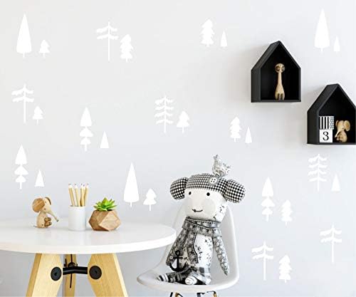 40 komada / Set. Umjetnička naljepnica za drvo za zidove šumska vinilna naljepnica dječja soba skandinavska kuća šumski dekor od bora