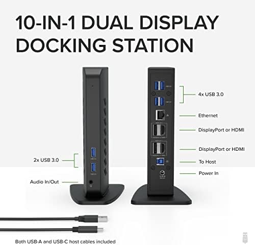 Kuka priključne stanice za USB 3.0 i USB C s dva ekrana 4K s priključkom DisplayPort i HDMI za Windows i Mac Vertical