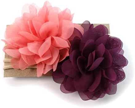 Okrugli laticama Šifon cvijet najlonske elastične trake za glavu set od 2 kom