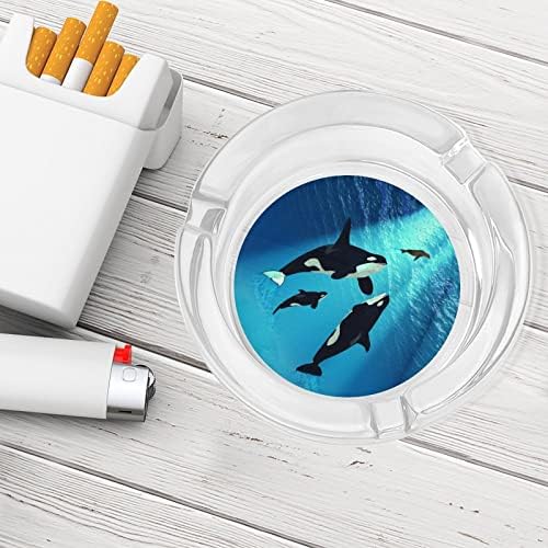 Ubojica-kitovi staklene pepeljare za cigarete i cigare, držač kućišta kućišta za pepela za stol za dekoraciju na stolu