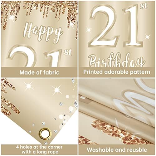 21. rođendanski ukrasi za natpise na vratima za nju zlatno bijeli natpis Za 21. rođendan pribor za zabavu pozadinski dekor za foto