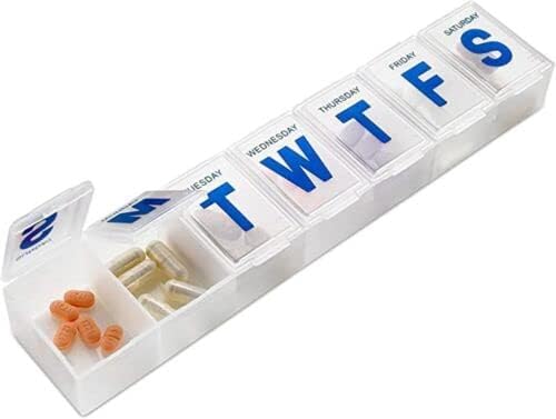 Kutija za tablete 7 -dnevni organizator za vitamine i lijek White Clear Cleep Holder