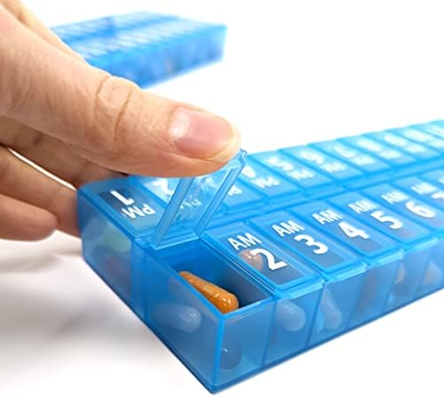 Komplet za mjesečno planiranje kutija s tabletama dva puta dnevno-organizator lijekova za 31 dan! Set sadrži 2 organizatora za jedan
