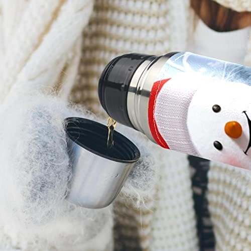 2 PCS, izolirana toplinska putnička šalica od nehrđajućeg čelika, termos za kavu za topla pića, 500 ml, božićni uzorak snjegovića