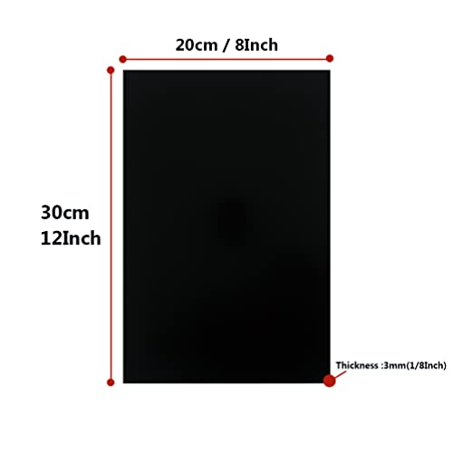 2 PCS Crni plastični list 8 x 12 x 1/8 Boja plastični ABS list Crni akrilni list ABS Materijali Pleksiglass list sa zaštitnim papirom