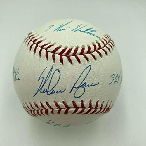 Prekrasan Nolan Ryan potpisao je jako natpisanu karijeru Stat Baseball JSA CoA - Autografirani bejzbols