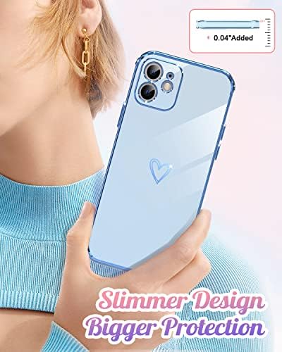 Noyabox za iPhone 11 Slatka futrola za žensku djevojku, [s 1* zaštitnikom zaslona] Slatki cool luksuzni dizajn srca meki i fleksibilni