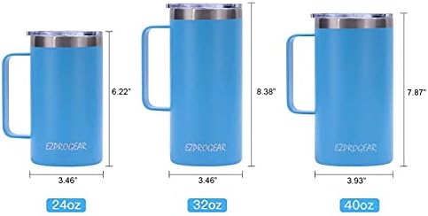 Ezprogear 40 oz 2 pakiranje šalice za kavu od nehrđajućeg čelika dvostruki zid Ice šalica vakuuma Izoliranog vrpca s ručicom i poklopcem