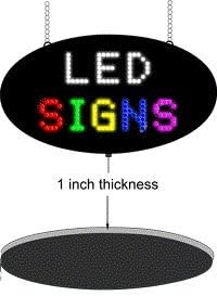 LED aukcijski znak za poslovne prikaze | Bljeskajući ovalni elektronički svijetli znak za posao | 15 H x 27 W x 1 D