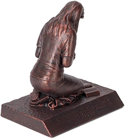 Kršćanski proizvodi svjetionika moleći ženu koja traži boga bronzelike završetak 4,5 x 2,75 lijevanog kamena montirana skulptura