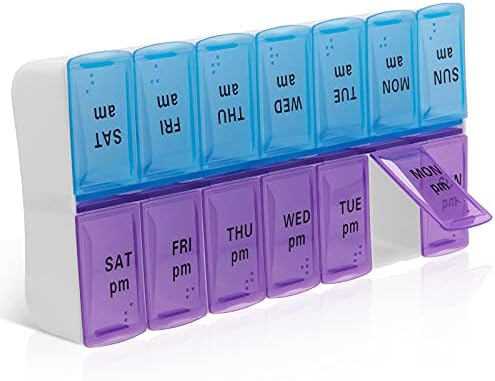 Veliki organizator tableta 2 puta dnevno, tjedna kutija za tablete, kutija za tablete, 7 dana spremnik za tablete