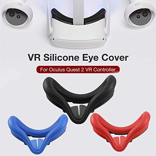 Tataco Vr Silikonski poklopac za oči za Oculus Quest 2-Znoj otporan, lagano otporan, ne klizanje, crveni za pranje