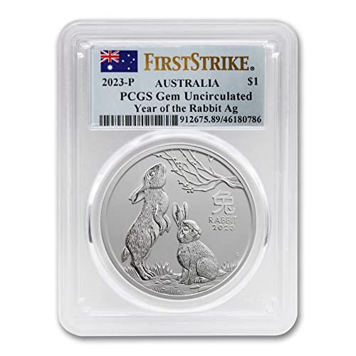 2023. p 1 oz srebrne australske lunarne serije III Godina zečjeg kovanica Gem necirkulirano $ 1 PCGS GEMUNC