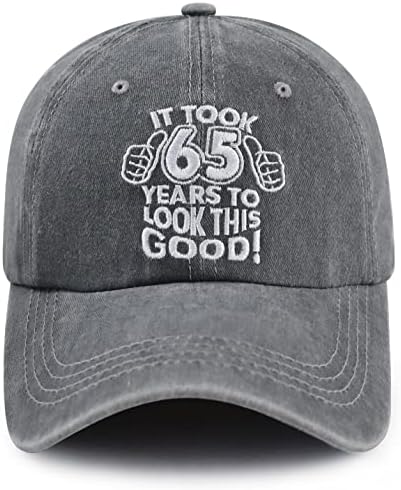 Bilo je potrebno 65 godina da ovaj šešir izgleda dobro, podesiva bejzbolska kapa s vezom od pamuka, darovana za 65. rođendan za muškarce