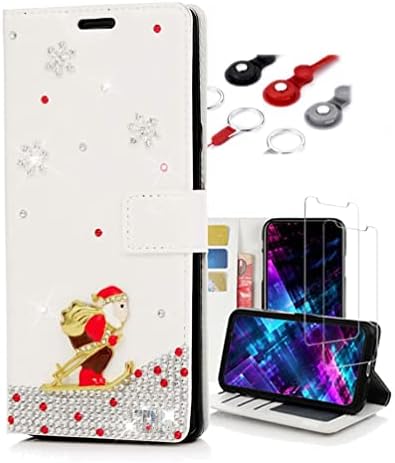 Fairy Art Crystal Wallet Telefon kompatibilan s iPhoneom XS Max - Djed Mraz - bijela - 3D ručno rađena blistavi blistavi kožni poklopac