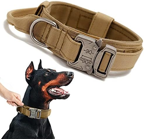 Pawstrip Taktički ogrlica za pse s ručicom Vojni trening ovratnik za pseće debeo ogrlice za velike pse debele široke ogrlice za pse