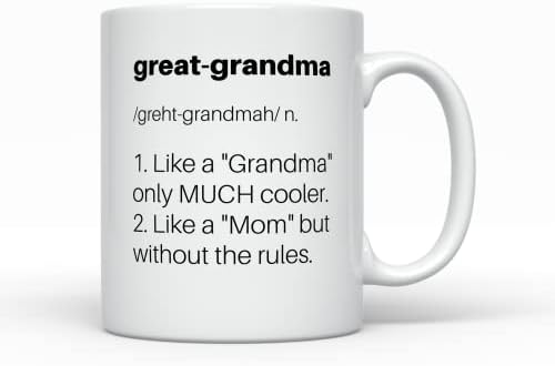 Velika baka Definicija šalica kave, smiješni pokloni bake i bake za moju veliku baku, najbolji svjetski rođendanski poklon, ideje za