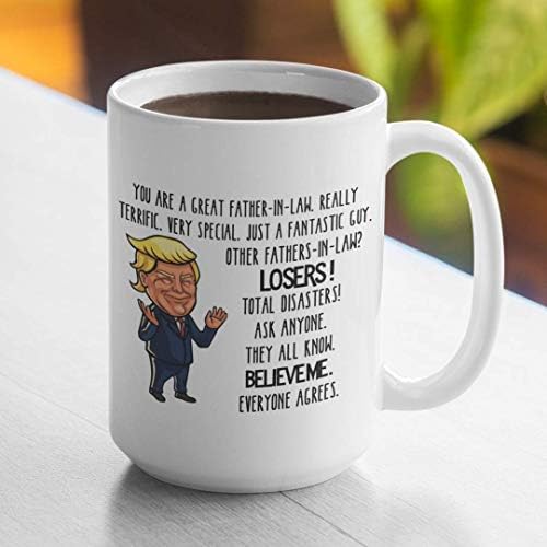 Trumpova šalica Veliki ste otac u zakonu smiješno 11 ili 15 oz. Bijela keramička šalica kave