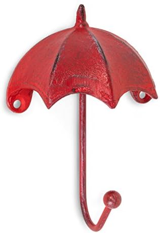 Abbott Collection 27-željezni dob/377 kišobran zidna kuka, 5,5 inča H, antička crvena