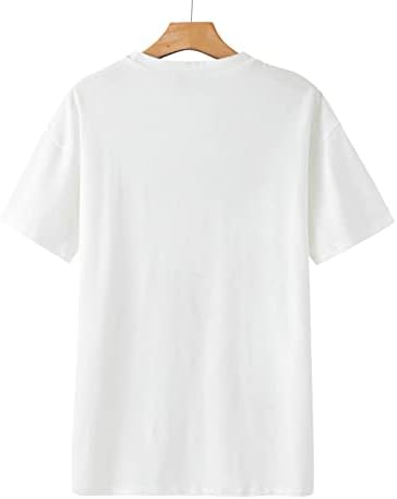 Ljetna majica za žene Čvrsti ispis s kratkim rukavima s kratkim rukavima Top Printing Loose Bluus Tops