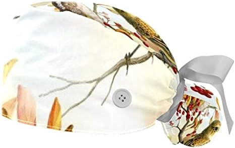 Radna kapa jesenske ptice ispisane zaštitne poklopce za kosu prozračni znoj koji apsorbira šešir za konjski rep s gumbima jedna veličina