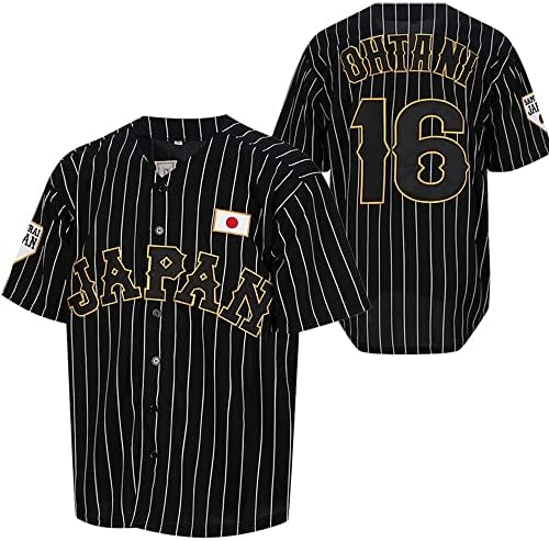 Muški Baseball dresovi od 16, izrađeni u Japanu, bijele i crne košulje Na pruge